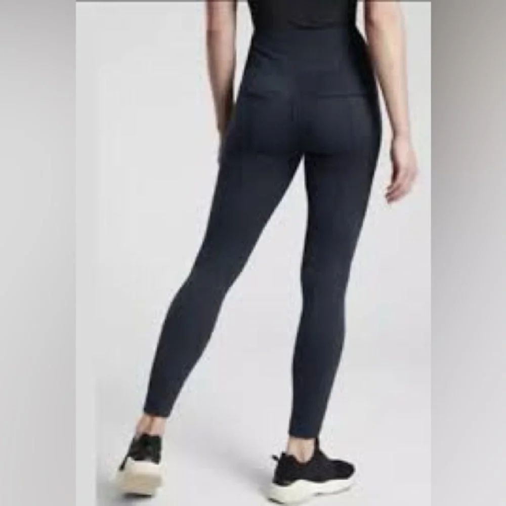 MEDIUM TALL Athleta Delancey Herringbone tights navy black white womens 2 pairs - Picture 7 of 10